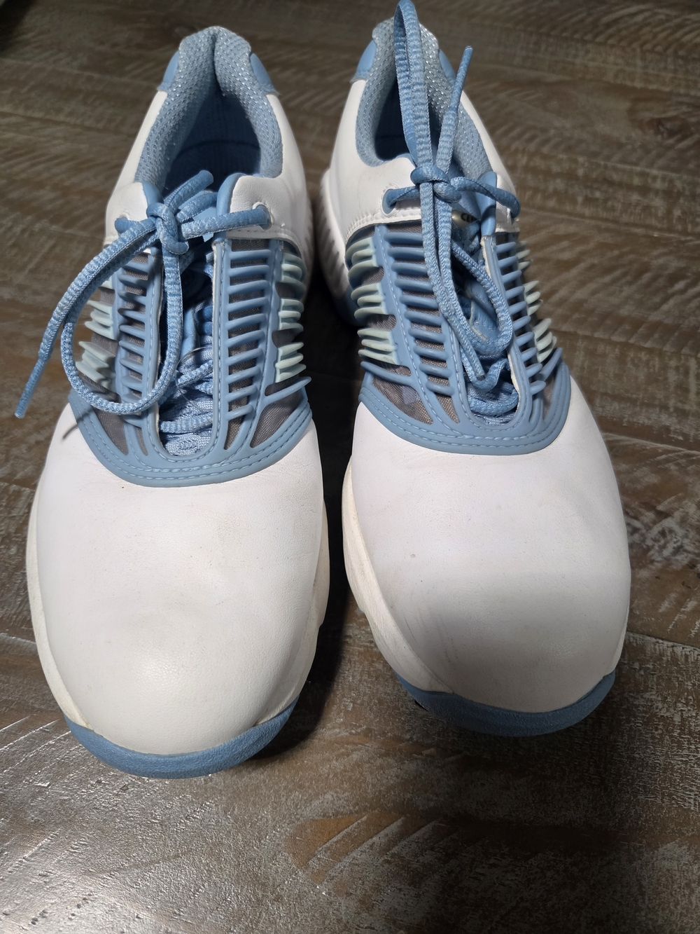 adidas Women’s White and Light Blue Golf Shoes